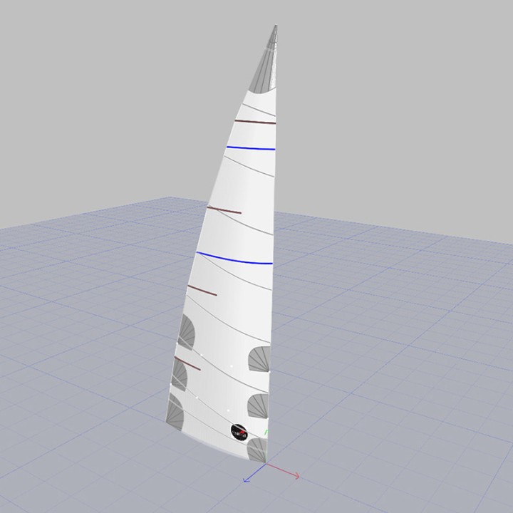 Grand-voile semi-lattée Coupe horizontale Dacron 2 ris